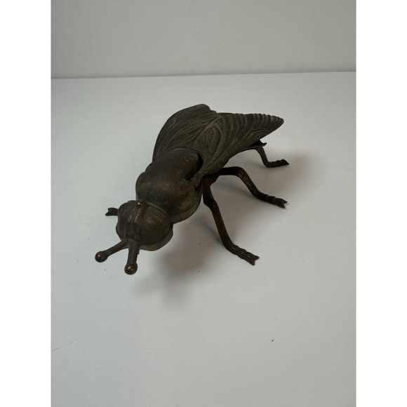 Other - Brass Fly Ashtray Trinket Box Hinged Lid Bug Insect Vintage Metal Home Decor
